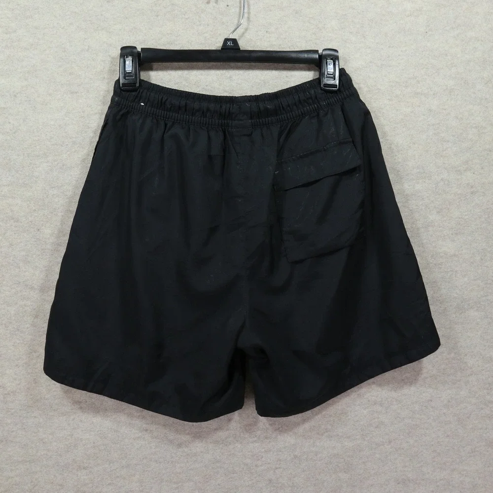 Nike Swim Trunks Small Black Athletic Y2K Multi Color Embroidered Logo